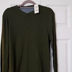 Club Room Olive Green Men's Henley Shirt